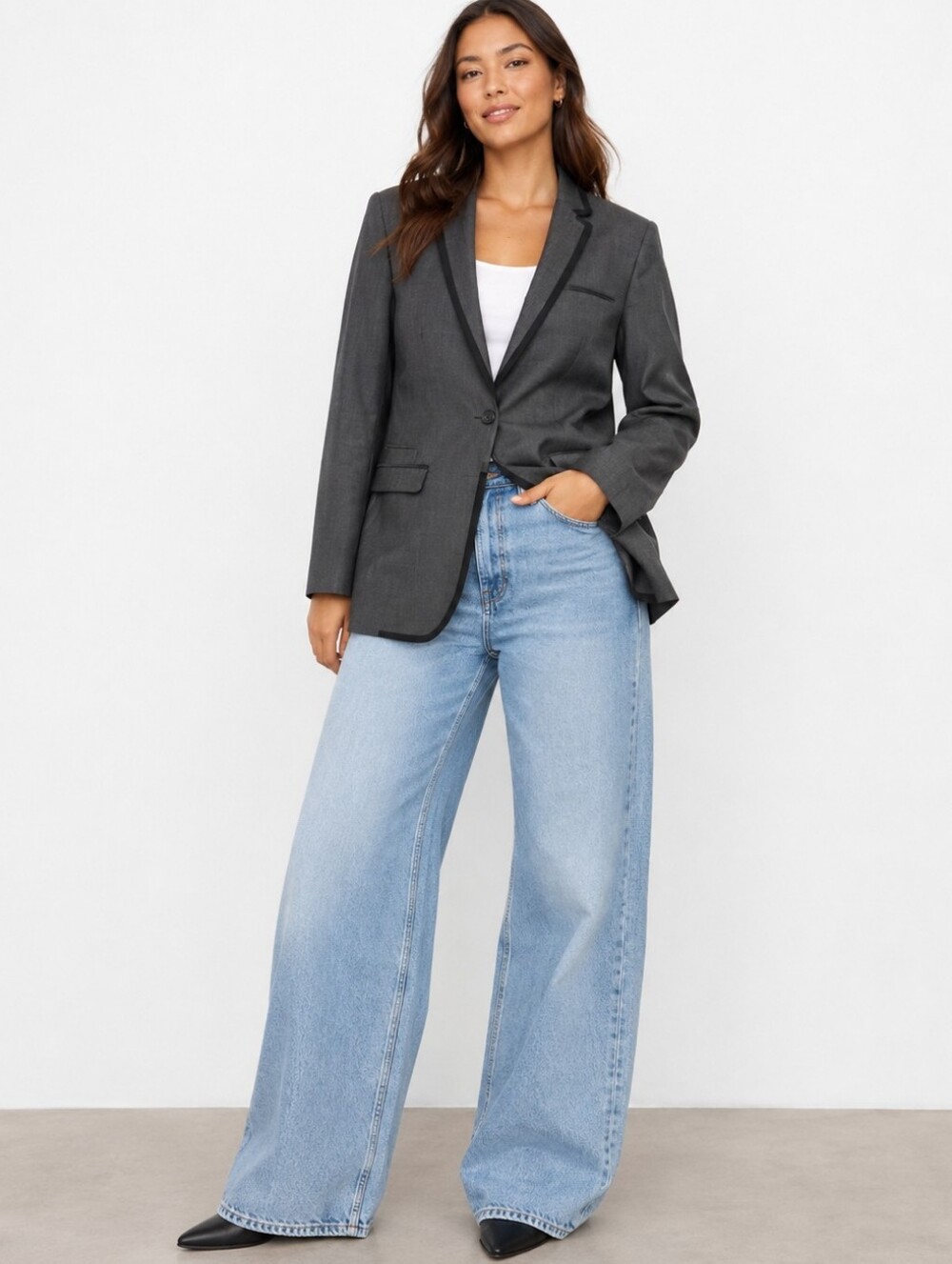 The Original Ben Sherman Women's Formal Wool Blend Single-Breasted Jacket Large
